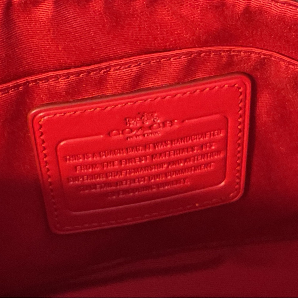 Authentic COACH Signature Crossbody Bag New tag Khaki/Red - Picture 6 of 14